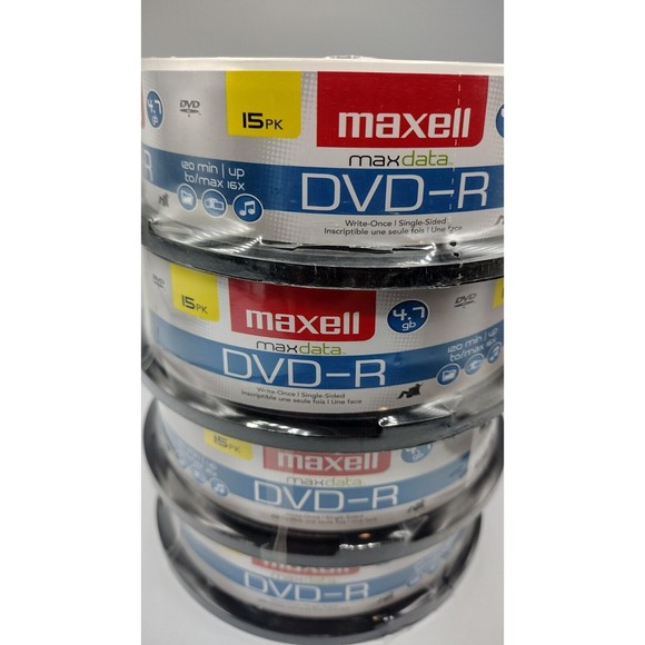 Maxell DVD-R Bundle/ Max Data / 4.7 GB / 120 Mins / 60 Discs / 4 Spindle Packs - Picture 3 of 4